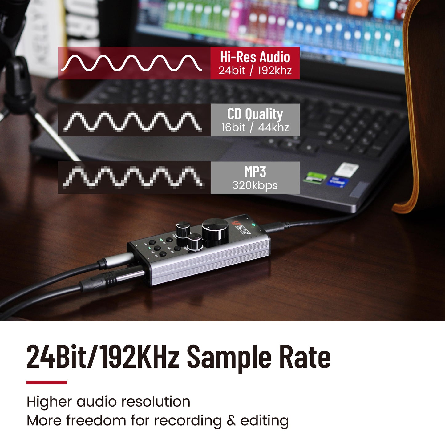 SF2403 - Portable Mini USB Audio Interface with 24bit 192Khz Sampling Rate