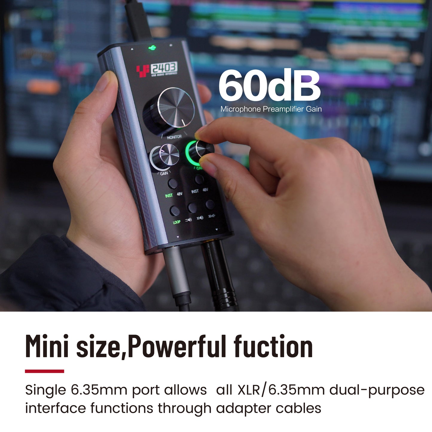 SF2403 - Portable Mini USB Audio Interface with 24bit 192Khz Sampling Rate