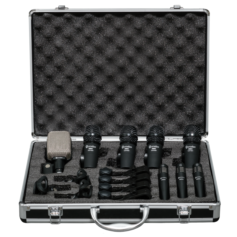 Prodipe DR8 8 x drum mics set with hardcase & DRM-KD for bass drum