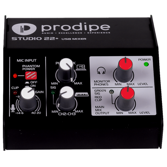 Prodipe Studio22+  USB Audio - 2-in (1 x combo) /2-out